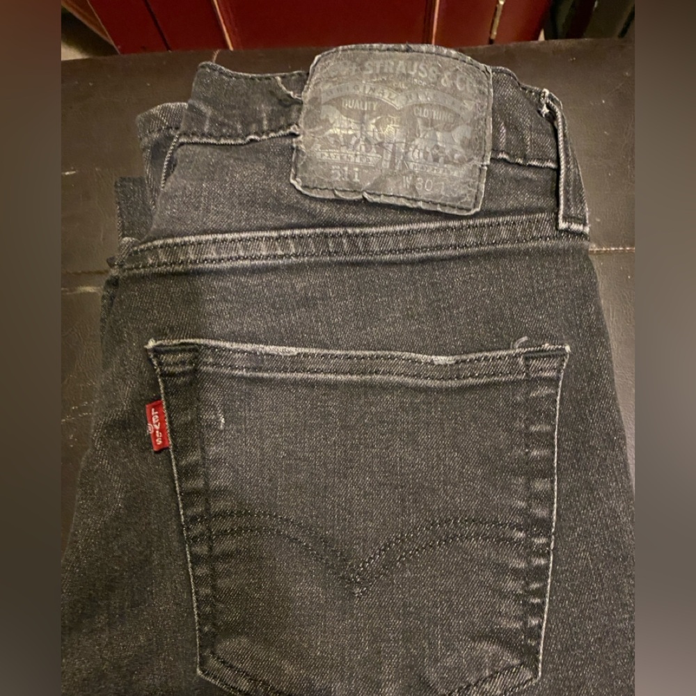 Levi's 511 Men's Black Distressed Jeans 30x32